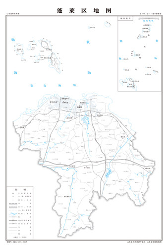 蓬莱区地图交通水系地形河流行政区划湖泊旅游铁路山峰卫星村界乡