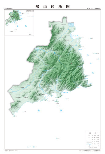 崂山区地图地形地势水系河流行政区划湖泊交通旅游铁路山峰卫星村