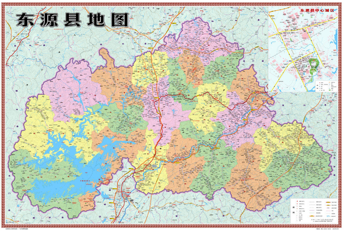 东源县地图行政区划水系河流湖泊交通旅游铁路地形卫星流域乡镇村