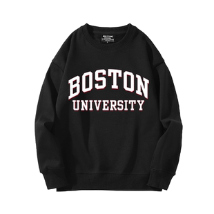 Boston University 波士顿大学连帽卫衣男女校服学生字母印花外套