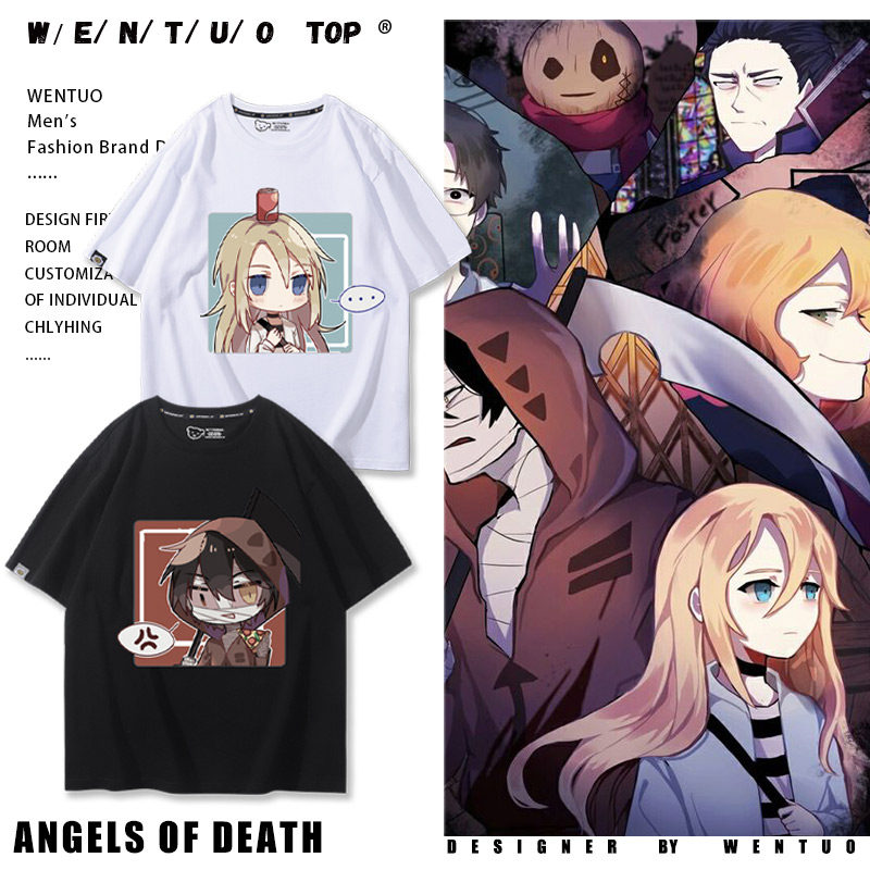 杀戮天使Angels of Death艾札克瑞吉儿周边短袖男生夏季纯棉衣服