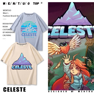 冒险小游戏蔚蓝Celeste沙盒Steam圆领卫衣男生秋冬加绒长袖上衣潮
