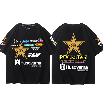 T恤越野摩托车男宽松短袖