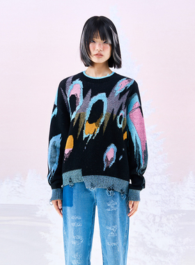 洲升/CHAU.RISING女毛衣针织套头衫保暖圆领羊绒衫秋冬新品设计师