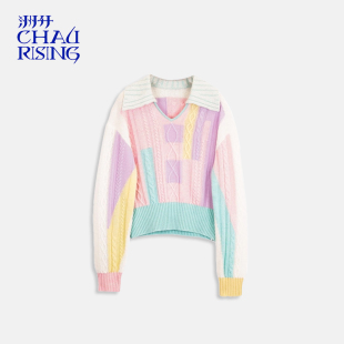 套头毛衣显瘦多巴胺女士 彩色羊绒针织衫 洲升 CHAU.RISING秋冬新品