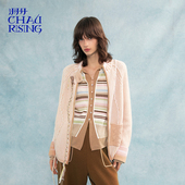 趣味手编绳羊毛开衫 洲升 CHAU.RISING2025秋冬新款 复古毛衣外套