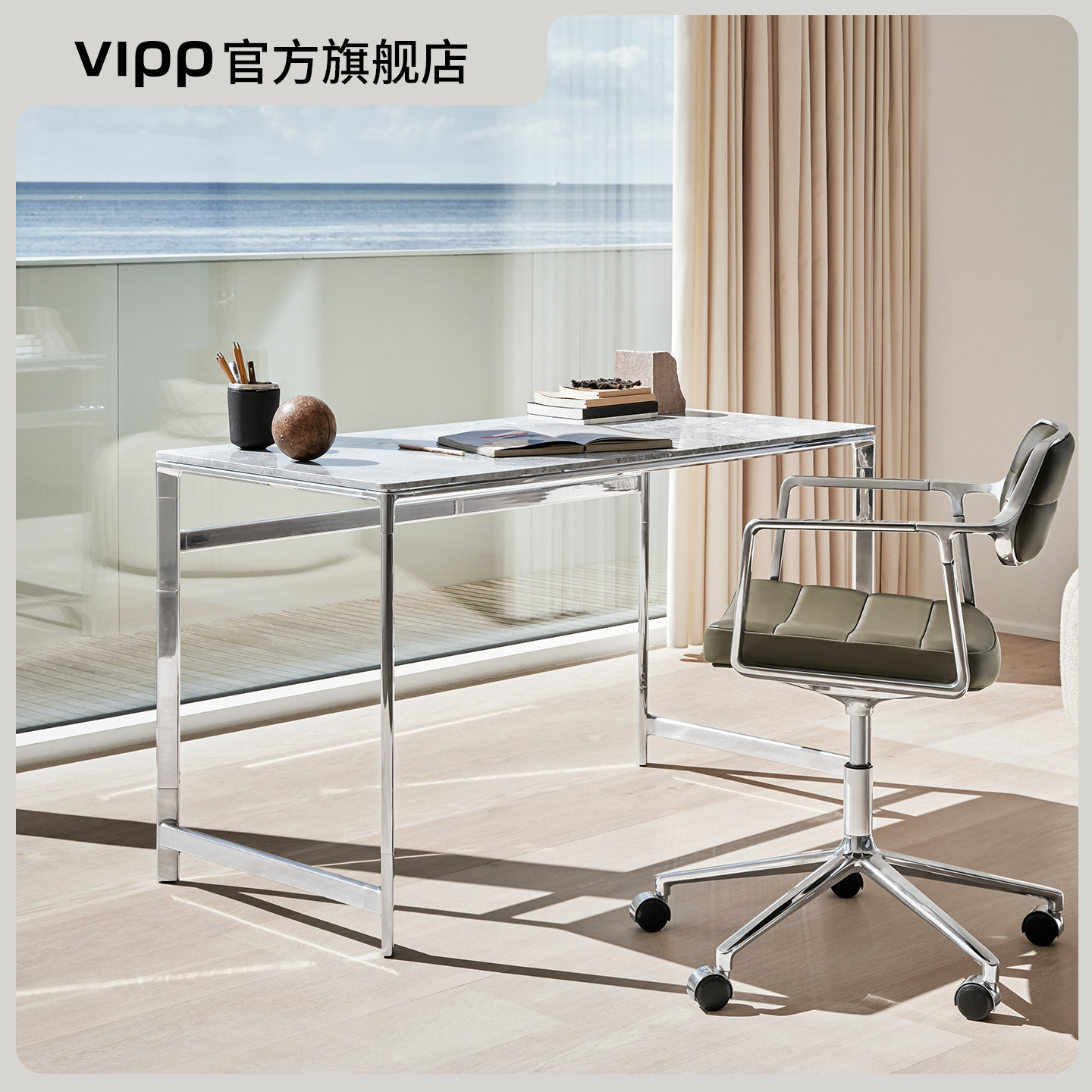 VIPP430 大理石桌子高端设计师款家用办公桌北欧轻奢长桌
