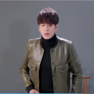 皮衣外套潮流男装 明星同款 庆余年张若昀春秋PU皮夹克休闲立领修身