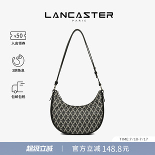 老花单肩可斜挎月亮包 Lancaster兰卡斯特 Ikon IT系列经典 法式