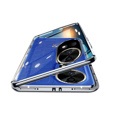 适用华为Hinova12SE手机壳双面玻璃磁吸透明全包镜头防摔Hi智选Nova12ES保护套Hinove新款外壳男女金属简约