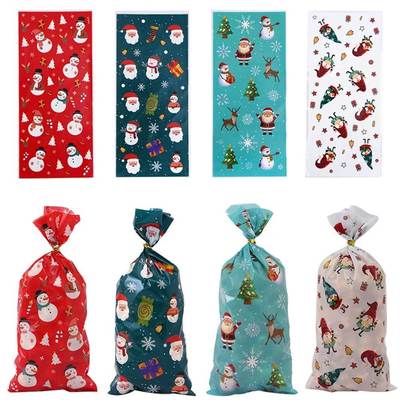 Christmas Gift Bags Plastic Christmas Candy Cookie Bag Santa