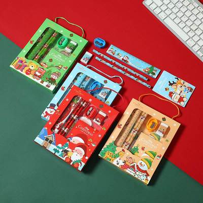New Christmas student stationery gift set of 6 pieces礼盒