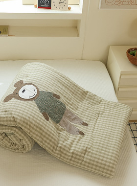 A类全棉卡通儿童被 纯棉双层纱被子幼儿玉米纤维被芯冬被加厚