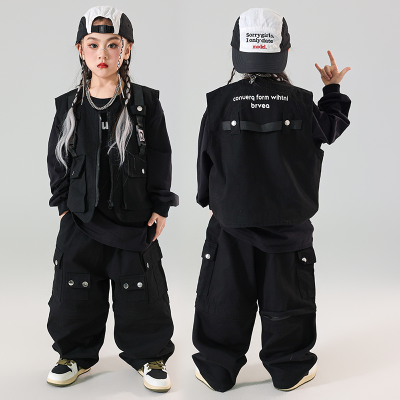 乐咪酷男女童美式嘻哈街舞演出服