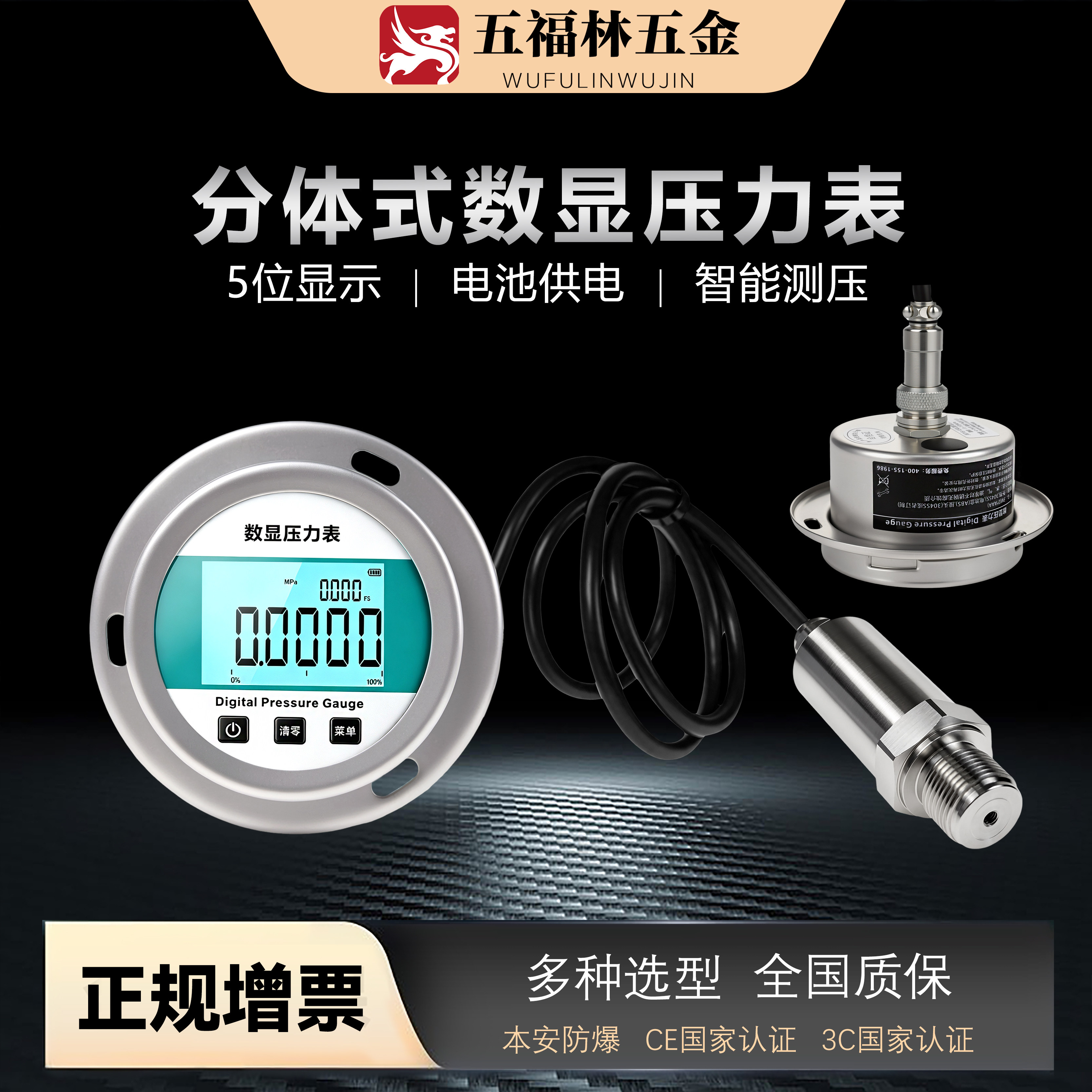 佳敏分体式数显压力表耐震高精度