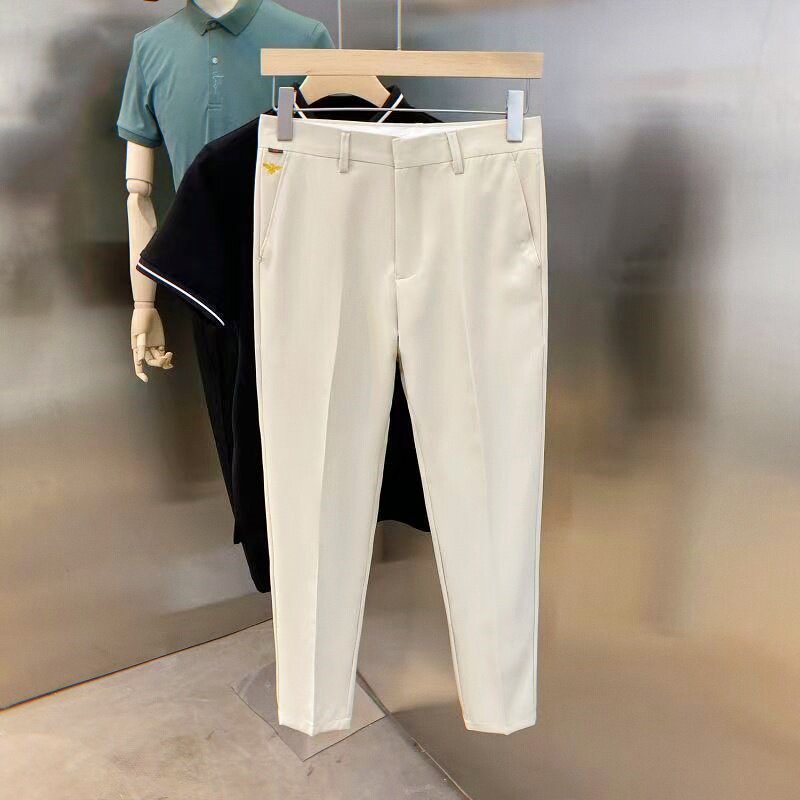春夏季轻奢刺绣修身锥形西裤秋季轻熟风高级感商务正装百搭长裤子