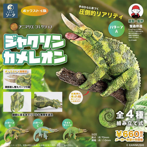 现货 日本SO-TA 变色龙拼装仿真爬虫蜥蜴模型玩具摆件盒蛋扭蛋