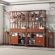 新中式 博古架实木多宝阁茶叶书置物架榆木隔断摆办公茶室展示柜