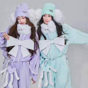 26新品【超前点映】毛毛背带裤套装防风防雪保暖加绒女款全压胶