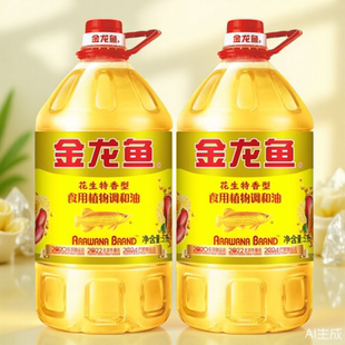 金龙鱼花生特香型食用植物调和油5L大桶装家商用食用油色拉油