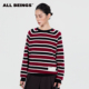 红黑撞色羊毛条纹圆领针织套头衫 ALL BEINGS2025AW秋冬新品 毛衣女