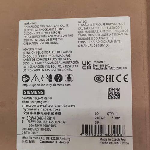 议价工控 3RW30/40软启动器3RW4046-1BB14可维修