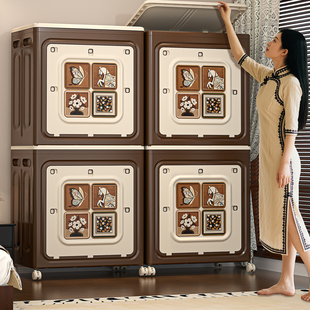 中古风衣服收纳箱家用超大容量整理箱衣物被子翻盖可折叠储物柜子