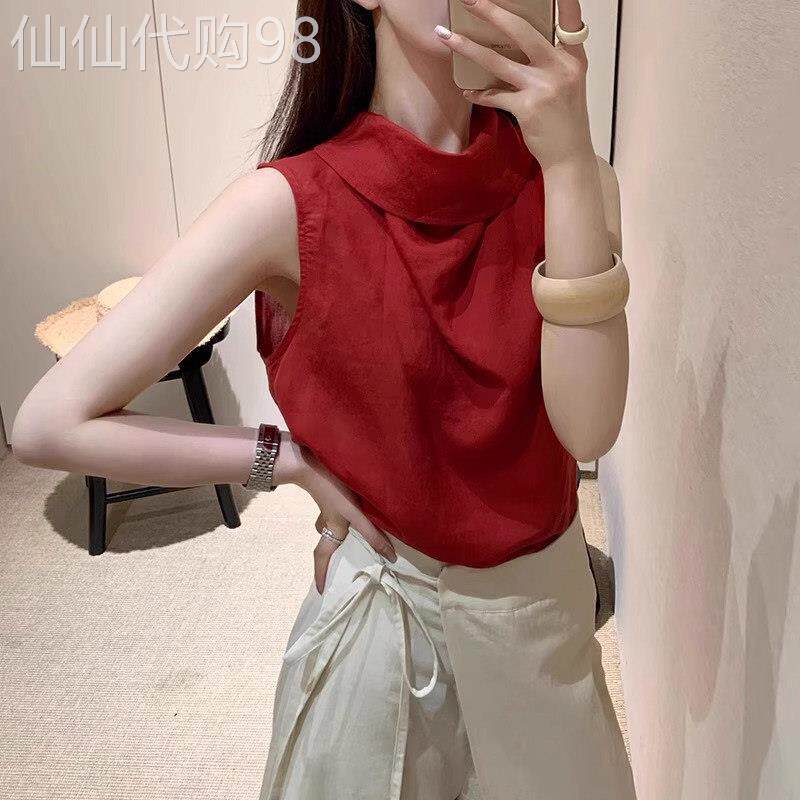无袖背心衬衫女夏季薄款2026新款宽松设计感小众减龄洋气小衫上衣