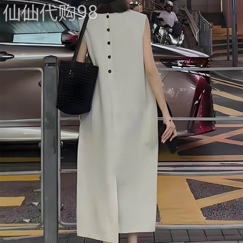 法式高级感无袖背心连衣裙2026新款女夏季宽松显瘦休闲气质长裙子