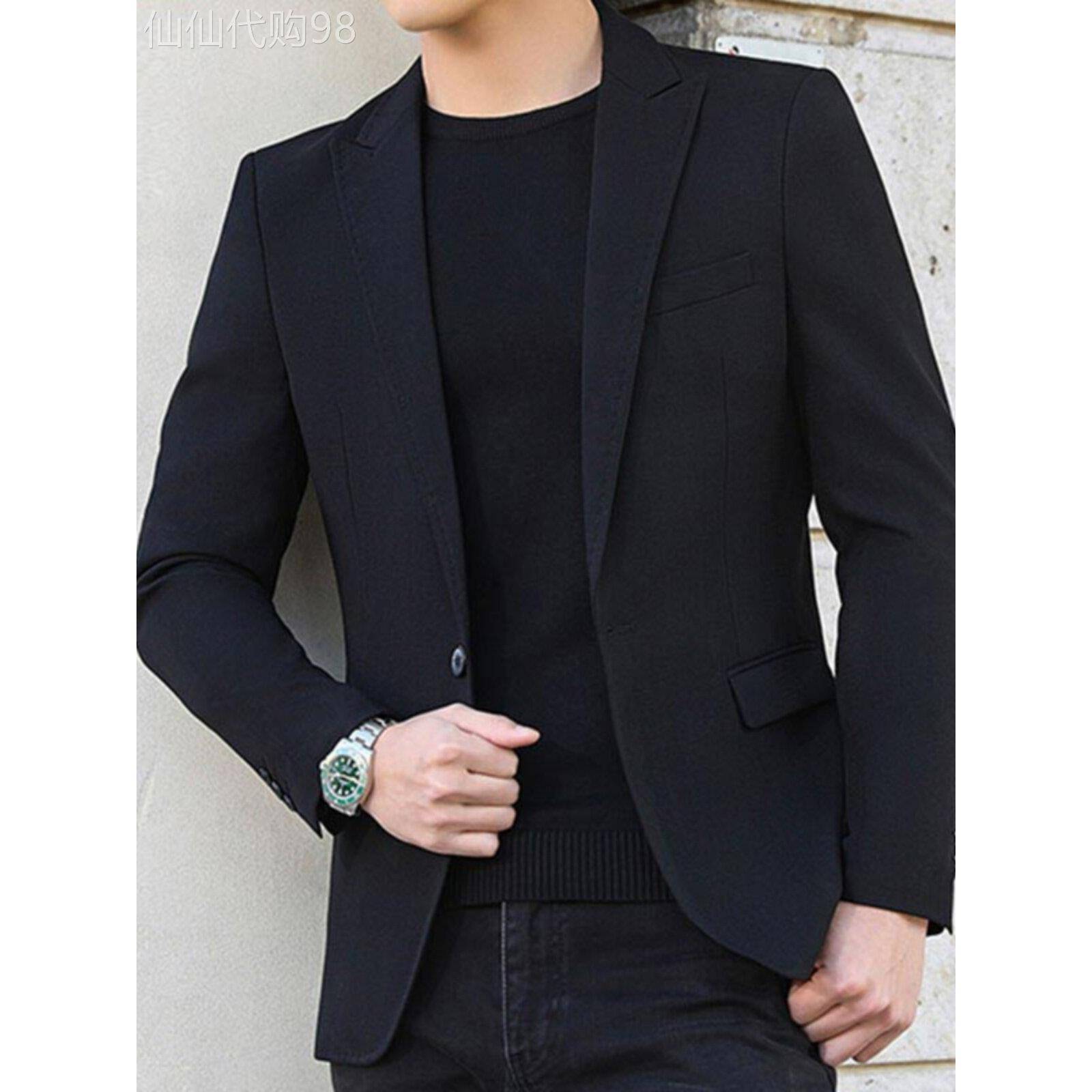 MK西装外套男2025春秋季新款商务休闲修身帅气高级感黑色小西服
