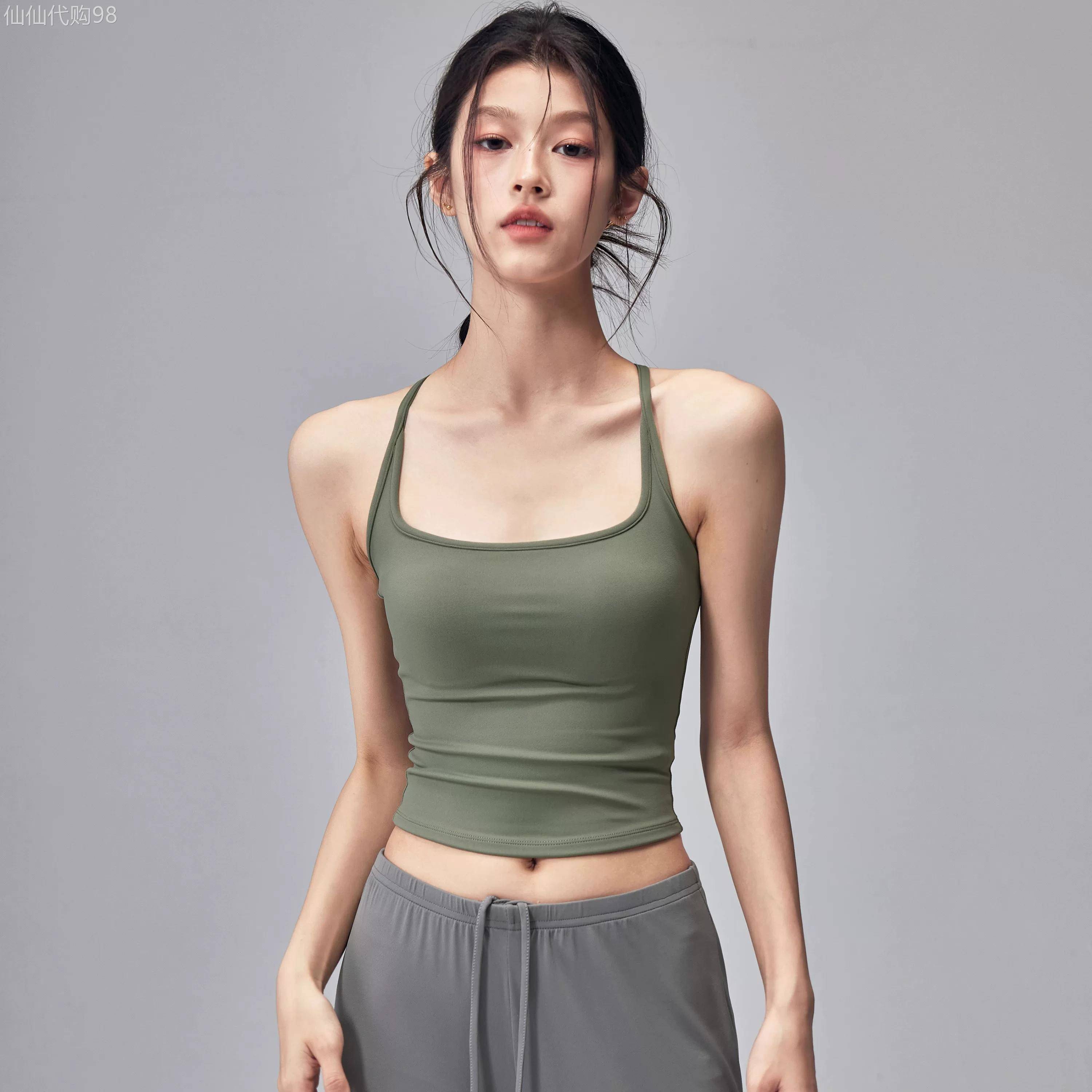VALVOELITE带胸垫瑜伽服背心美背工字运动内衣透气速干普拉提上衣