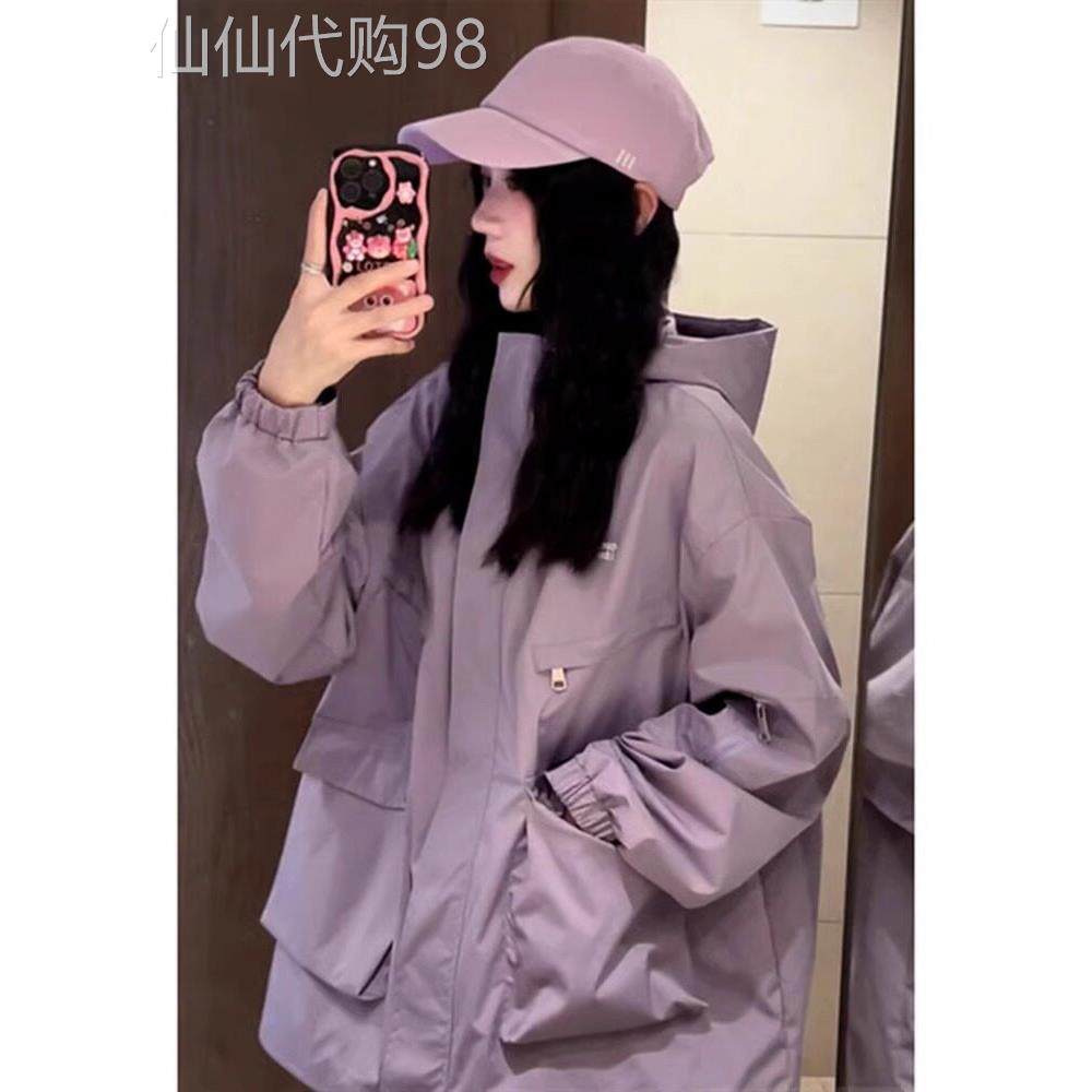 连帽夹克女式秋冬棉2025新款高端休闲小工装夹克上衣