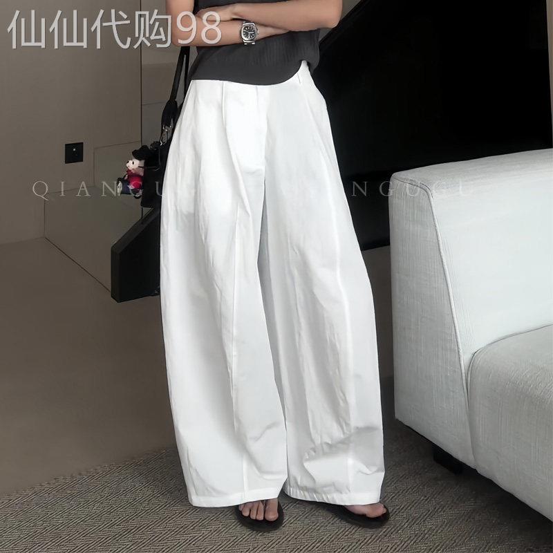 白色阔腿裤女2026夏季新款宽松舒适时尚慵懒风高腰显瘦遮肉休闲裤