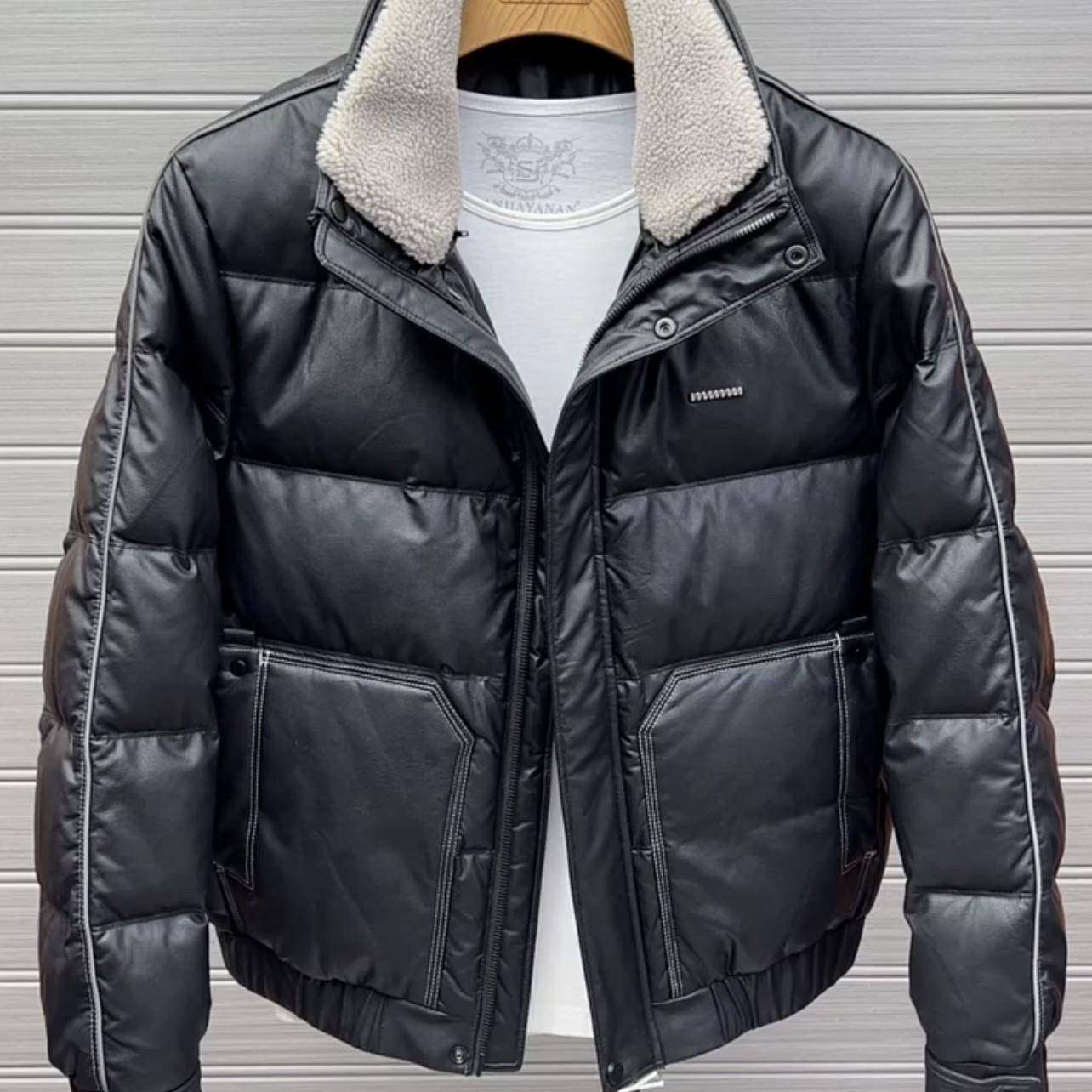 【香港&潮牌专柜正品】高品质羽绒服男款韩版潮流加厚保暖皮夹克