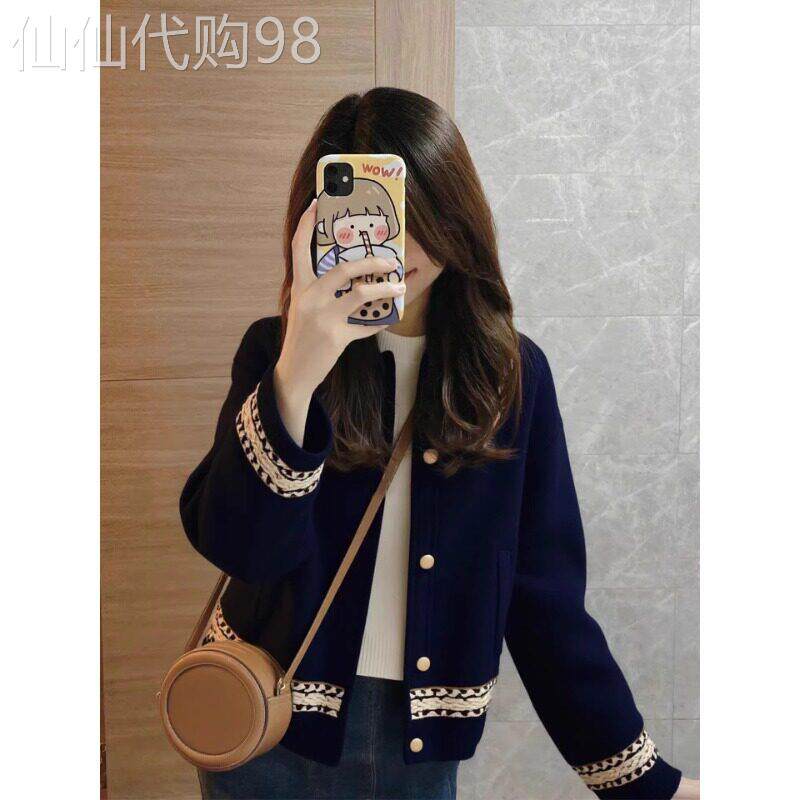 藏蓝色小个子棒球服女春季2026新款小香风短款看巨好看的早春外套