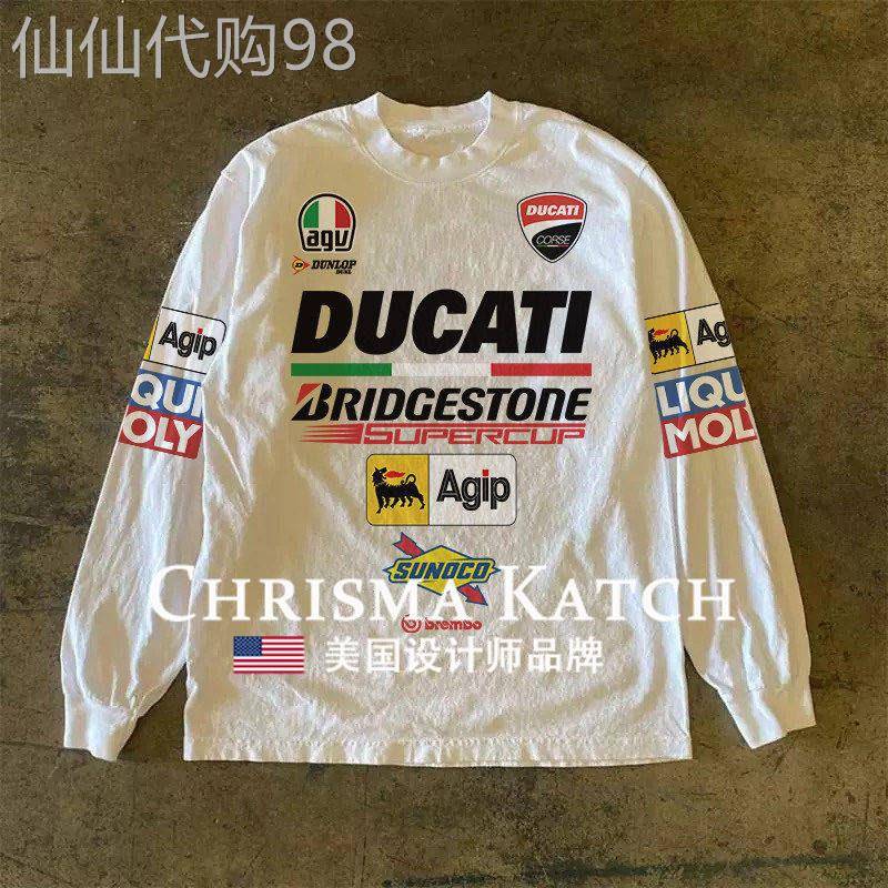 出口美国Chrisma Katch~长袖潮牌T恤宽松圆领日系印花爆款上衣