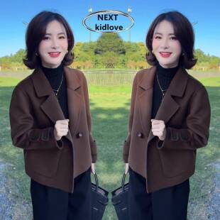 香港高级感小香风西装领毛呢短外套女秋冬新款时尚法式净版上衣潮