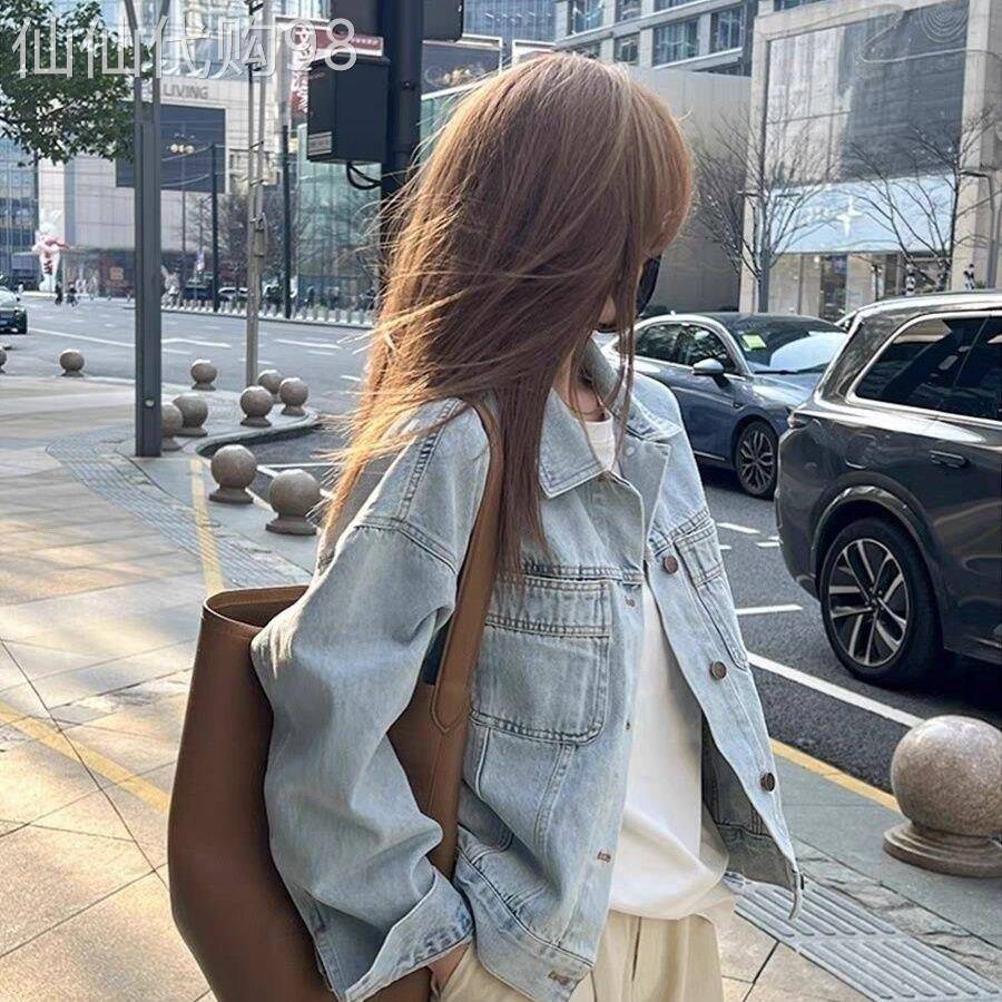 欧洲站2026年春秋新款复古牛仔外套女薄款韩版宽松短款长袖衬衫潮