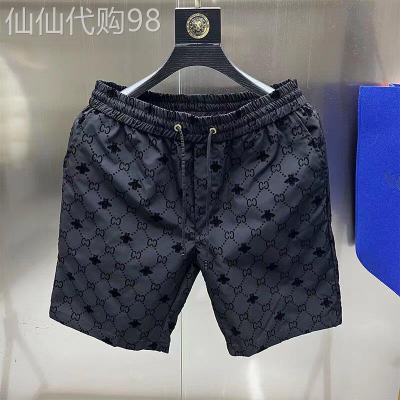 速干短裤男2026夏季薄款凉感修身五分裤时尚新品植绒小蜜蜂沙滩裤