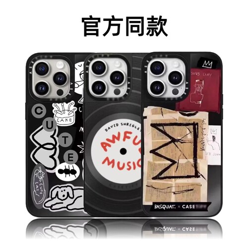 CASETiFiY黑色系新款磁吸16pro适用于iPhone17Promax苹果15plus手机壳镜面13防摔14可爱卡通12华强北平替潮女