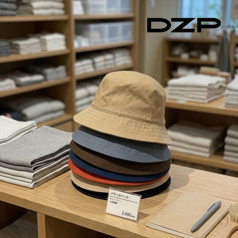 DZP 经典纯色短款渔夫帽女纯棉材质可水洗小檐百搭四季遮阳帽