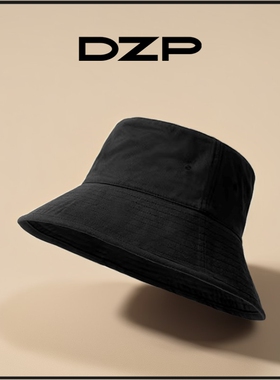 DZP显脸小日系大头围渔夫帽春秋季头大适合的帽子男女黑色加大码
