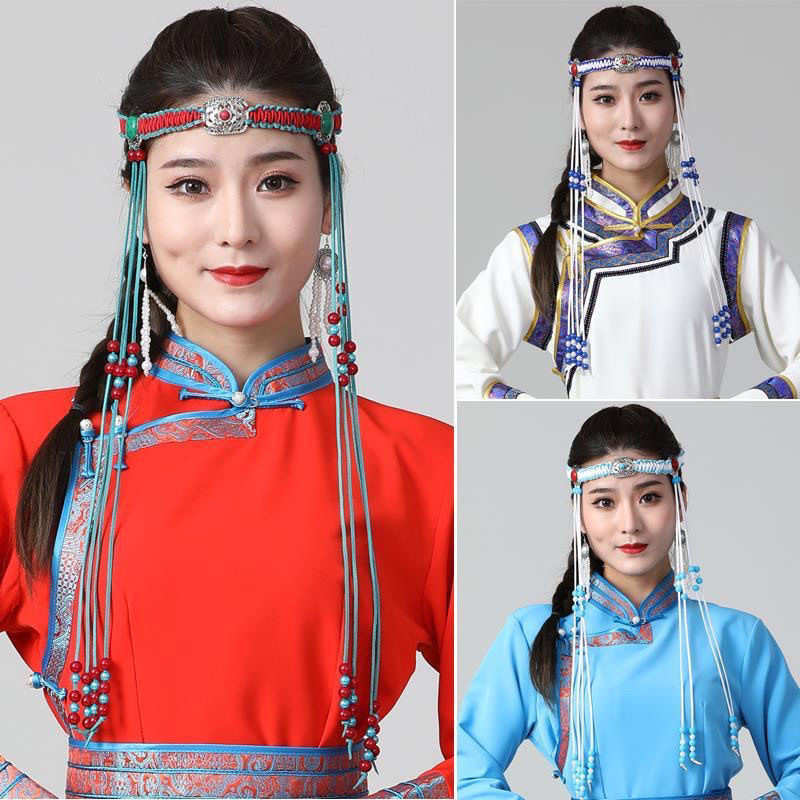 蒙古族发带长流苏款少数