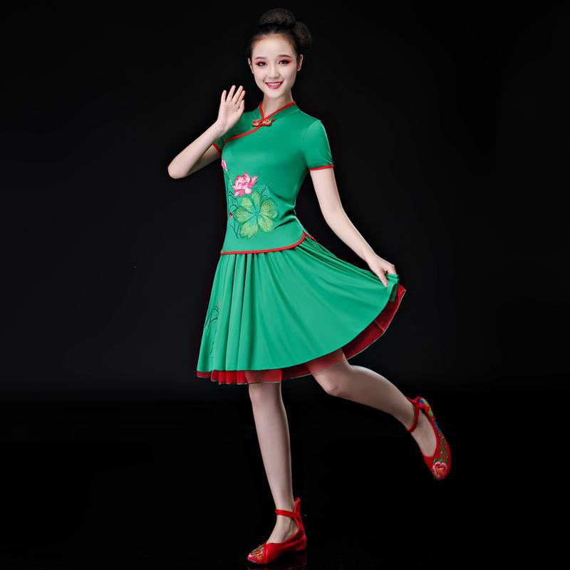 广场舞服装裙子套装20新