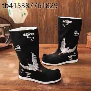 古装汉服鞋子男cos明制锦衣卫翘头皂靴古代靴武侠摄影戏曲靴婚鞋