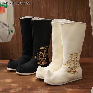 古装汉服鞋子男cos明制锦衣卫翘头皂靴古代靴武侠摄影戏曲靴婚鞋