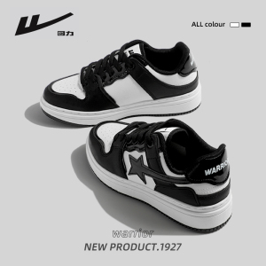 回力女鞋黑白熊猫板鞋女款2023新款春秋运动鞋子女百搭情侣小白鞋