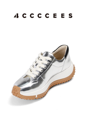 4CCCCEES/ KAPOK SOON 银色厚底老爹鞋增高休闲运动鞋女鞋