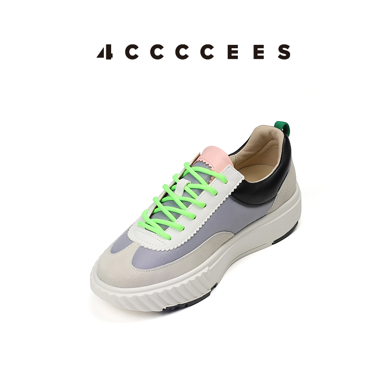厚底增高4CCCCEES真皮纯色德训鞋