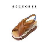 沙滩鞋 4CCCCEES 通勤百搭增高 厚底交叉带时装 凉鞋 Mellow Moa